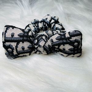 Dior oblique bow tie scrunchie